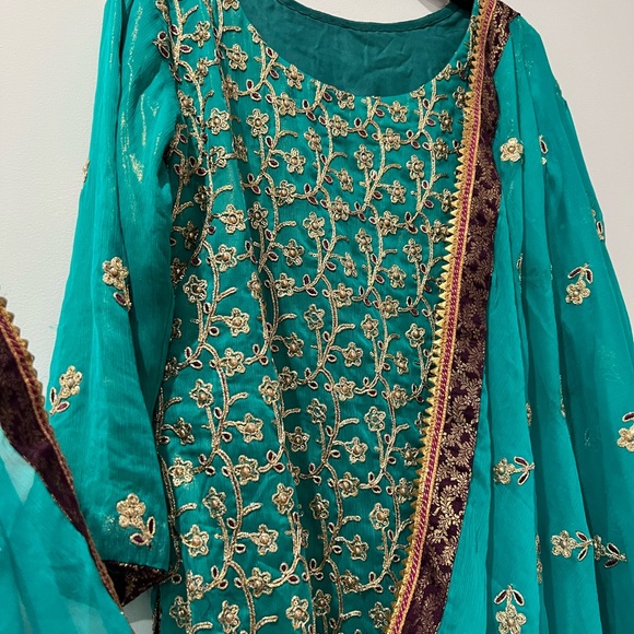 Indian Pakistani Embroidery stone work salwar Kameez suit - Picture 3 of 5